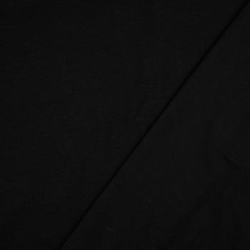 60 cm Reststück Wintersweat - Stretch Sweatshirt Uni Schwarz